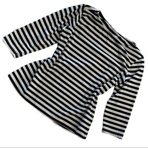Ruby Rd. Woman’s Black and White Striped Top